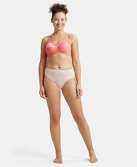 Jockey Women’s Bra ES14 – Full Coverage, Wirefree, Non-Padded with Lace Styling